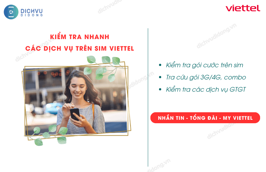 Tổng hợp bí quyết kiểm tra dịch vụ thương mại gói cước viettel đang dùng