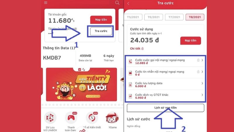 Cách kiểm tra dịch vụ thương mại đang áp dụng viettel mobifone vinaphone