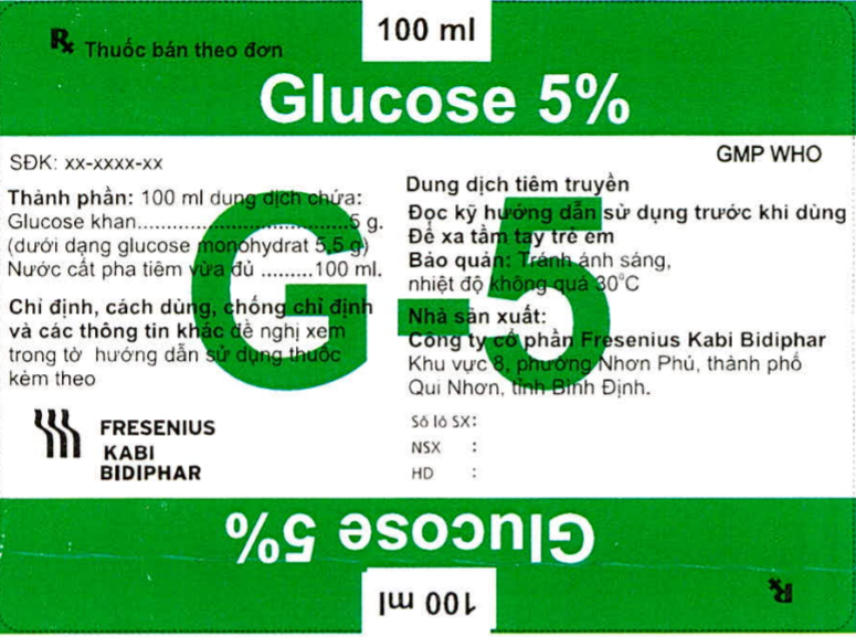 Dung dịch tiêm truyền glucose chai vật liệu nhựa ml Dung dịch tiêm truyền glucose chai nhựa ml