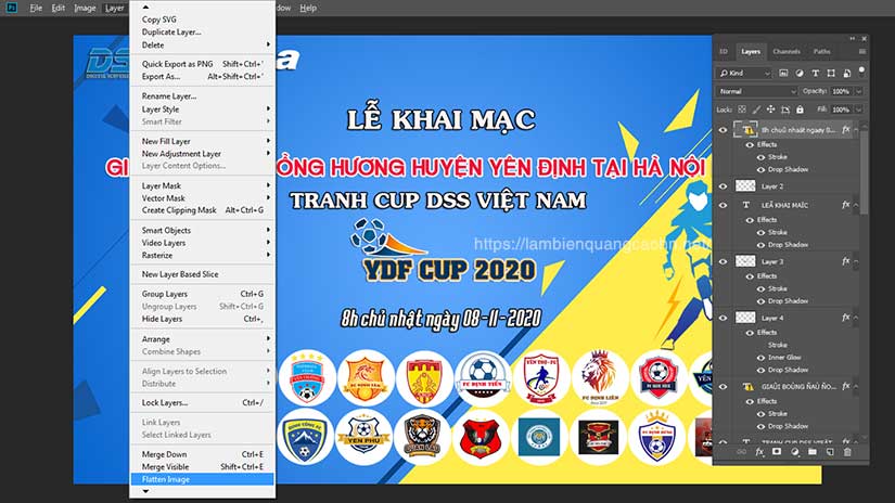 Xuất file in ấn vào photoshop nhằm đi in giấy bạt in decal