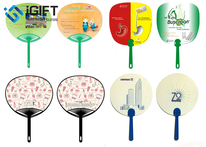 Quạt nhựa lăng xê in ấn biệu tượng công ty theo yêu cầu