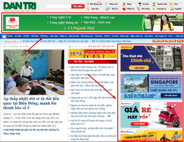 Làm banner quảng cáo thành phầm trên trang web thu hút
